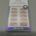 BTArtbox Press On Nails Short - Cat Eye French Tip Press On Nails Coffin, Light Weight & Fit Perfectly Nail Tips, Natural Fake Nail with Glue, Glue On Nails in 16 Sizes - 32 Nail Kit, Milky Way