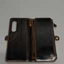 Defencase Wallet Case Compatible with Samsung Galaxy Z Fold 5 with RFID Blocking Card Holder & S Pen Holder Slot PU Leather Magnetic Snap Flip Zipper Strap Phone Case Fit for Galaxy Z Fold 5, Coffee