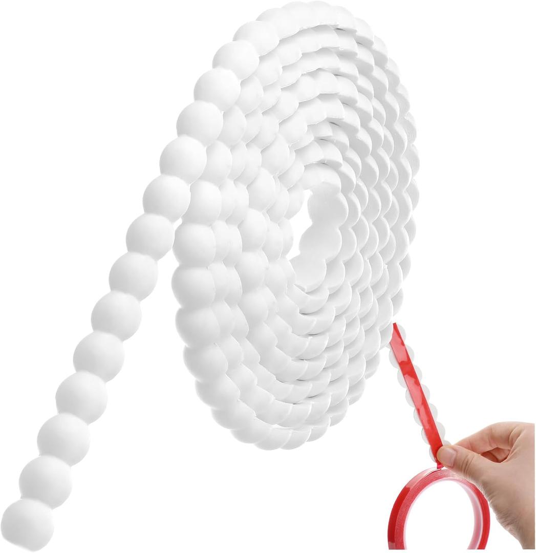 Leinuosen Flexible Molding Trim Peel and Stick for Walls 10ft Decorative Bead Pearl DIY Wall Trim for Bathroom Mirror Frame Border Backsplash Tile Ceiling Cabinet TV Wall Edge (White, 10ft /20 mm)