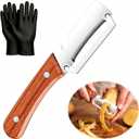 2 x Multifunctional Vegetable Peeler for Kitchen & Bottle Opener,2 in 1 Stainless Steel Paring Knife for Fruit Veggie,Kitchen Gadgets for Sugar Cane Potato Fruit Pineapple Pumpkin Veggie Peeler