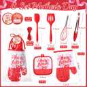 Maxdot 84 Pcs Holiday Baking Gift Set with Oven Mitts, Pot Holders, Silicone Utensils, Greeting Cards & Gift Packaging - Christmas Kitchen Essentials for Mom, Family, and Holiday Cooking