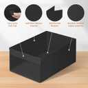 2 x STORAGE MANIAC 4 Pack Storage Bins with Clear Window, Storage Boxes for Shelves, Sturdy Foldable Closet Organization Fabric Shelf Basket for Toy, Towel, Book, Jeans, Offices, Dorm, Wardrobe, Black