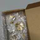 6 Pieces Solid Brass Flower Knob Handles for Cabinets and Flower Shape Drawers Knobs Wardrobe Pulls Door Knobs (6)