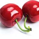 XINFU Fake Artificial Fruit Big Double Cherry Decoration Simulation Food Model Kitchen Photography Props (Red)