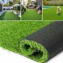 High-Density Artificial Turf Grass 4FT x 6FT, 1.38" Realistic Fake Lawn Rug, Durable Synthetic Grass with Drainage Holes for Outdoor Landscaping, Yard, Garden, Patio