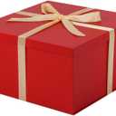 UoeRing 1Pcs Red Extra Large gift box with lids 13137 Inches gift boxes for presents,Birthday Box (include Ribbon, Paper Shred Filler Gift Card & Envelopes)