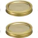 uxcell 6 Set Wide Mouth Canning Lids and Rings, Mason Jar Lids with Silicone Seals Rings, Leak Proof Canning Jar Caps for Mason Jar Golden