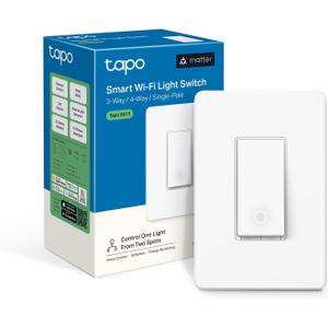 TP-Link Tapo Smart Switch, Single-Pole/3-Way/4-Way, Matter Compatible, Energy Monitoring, Neutral Wire Required, Works with Alexa, Siri, Google Home, SmartThings, UL Certified, 2.4GHZ Wi-Fi, Tapo S515