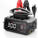 30 AMP Battery Charger, 6V/12V/24V Lead-Acid, Lithium, LiFePo4 Smart Battery Charger, Portable Large Screen Trickle Charger, Fully Automatic Chargers and Maintainer for Car, Motorcycle, Lawn Mower (Black)