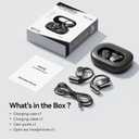 Open Ear Headphones Bluetooth Wireless Over Ear Earbuds with Ergonomic Earhook Ear Buds, Led Power Display,48h PlaytimeIpx6 Waterproof Comfortable for WorkoutCyclingRunning (Black)