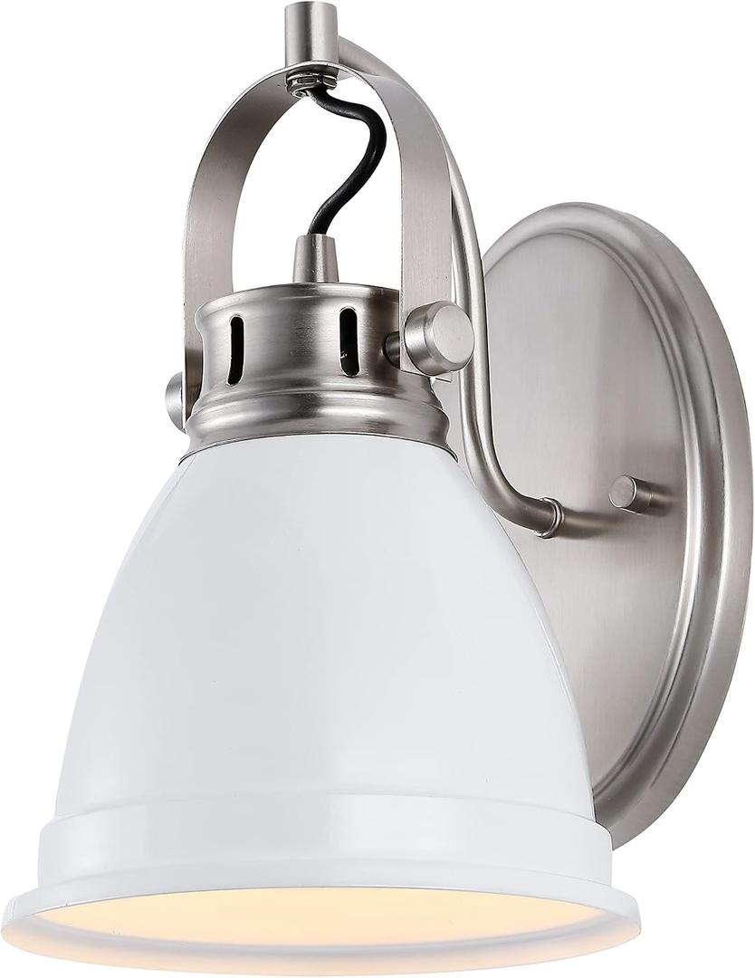 JONATHAN Y Phineas 1-Light LED Vanity Light 7", White/Nickel