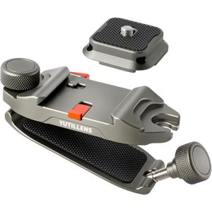 Camera Backpack Clip with Arca-Style Quick Release and Anti-Drop Dual-Lock, Max Load 66 lb Aluminum Clip for Mirrorless/DSLR Cameras, Hands-Free for Hiking Travel and Street Photography