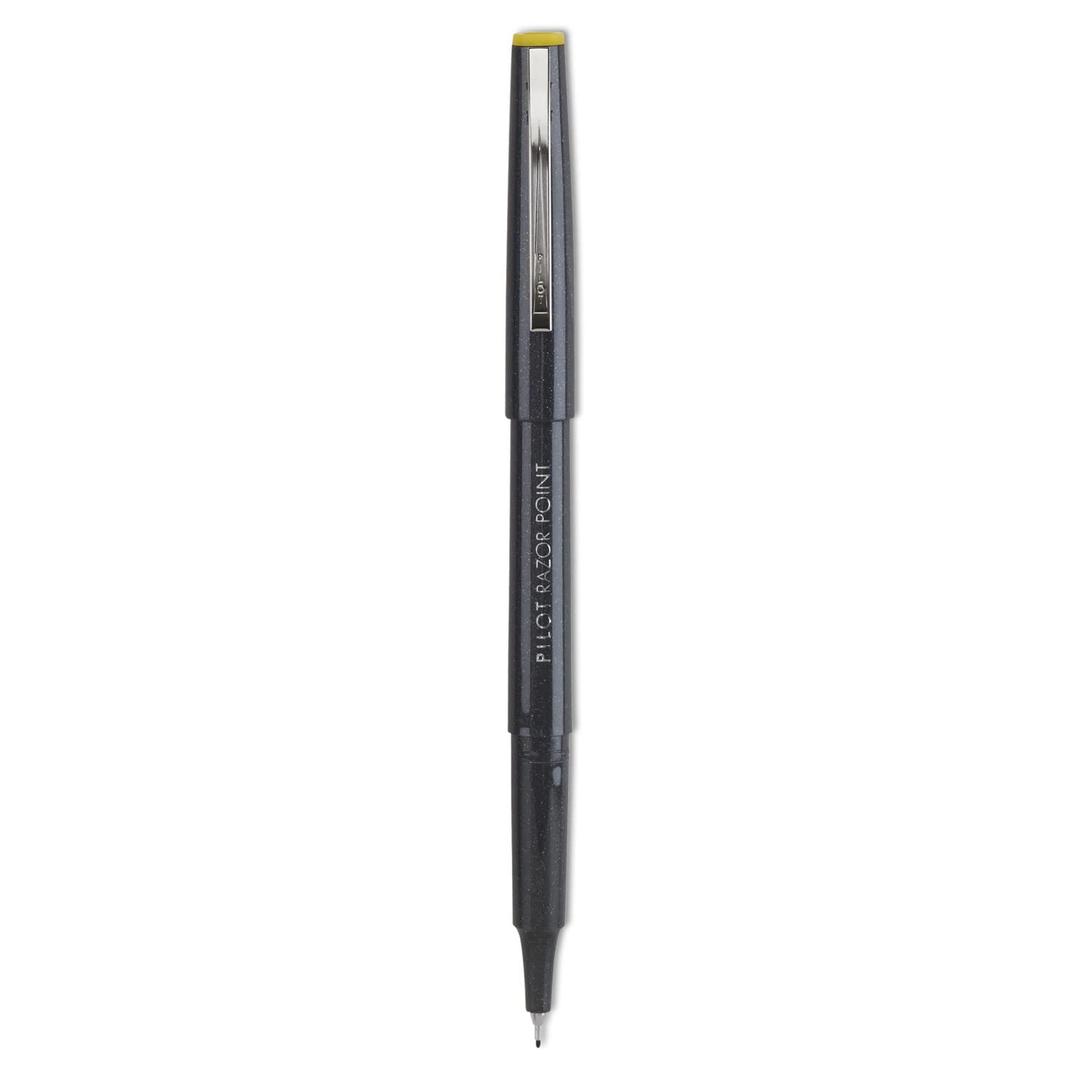 Pilot Razor Point Fine Line Marker Stick Pens, Ultra-Fine Point (0.3mm), Marker Pens, Black Ink, 12-Pack