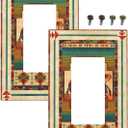 Decorative Outlet Covers Native American African Afro 1 Gang Rocker Light Switch Cover Plate Single Decora Light Switch Covers Wall Plate Faceplate for Home Bedroom Decor （2 Pack）