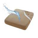 UNBBRRL Water Resistant Couch Cushion Covers, Stretch Velvet Sofa Cover Impermeable, Non-Slip Sofa Cover with Straps and Elastic Bottom (Camel, 35" x 35")