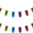 Frienda 2 Pack Crayon Banner, 32.8 ft Back to School Classroom Decorations, 7.8"