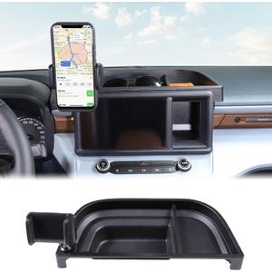 Aunginsy Center Console Dash Storage Tray Compatible with Ford Maverick 2022 2023 2024 Dashboard Multi-Functional Phone Holder Storage Box Organizer Tray Insert with Mobile Phone Mount Accessories