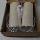 Small Lamp Shades Set of 2, Beige Drum Lampshades 8.7''Top X 8.7'' Bottom X 7.9'' High, Replacement Lamp Shades Natural Linen for Table Lamps Floor Lamps Chandelier Lamps, Easy Assembly Required