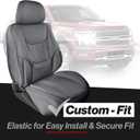 Coverland Custom Truck Car Seat Covers Front Seats for [2003-2006 Chevy Silverado 1500 Extended Cab Captain Seats] - Protector Water Resistant Leather Memory Form Seat Cushion [Front-Dark Gray]