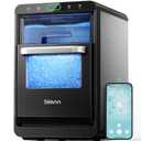 Nugget Ice Maker Countertop - Silonn Smart Pebble Ice Machine, Pellet Ice 44 lbs per Day, Crushed Ice from Timer Function and Status Alerts with Silonn App, Stainless Steel (44lbs, Smart Controlled)