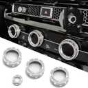 ASUBHA 4PCS Bling Car Accessories AC Knob Covers, AC Knob Trim, Air Conditioner AC Switch Audio CD Button Knob Cover Trim, Diamond Car AC Climate Knob Button Trim Compatible with 2022 11th Civic