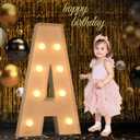 Marquee Light Up Letters, 3FT Large Letters for Party Decorations, Marquee Numbers, Mosaic Balloon Frame, Baby Letters for Baby Shower Birthday Wedding Engagement Party, Pre-Cut DIY Foamboard Letter A