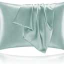 BEDELITE Satin Pillowcase for Hair and Skin, Super Soft and Cooling Similar to Silk Pillow Cases 4 Pack with Envelope Closure, Gift for Women Men(20"x26" Standard Size, Haze Blue)