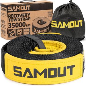 Recovery Tow Strap, 3in x 30ft - 35000Lbs, Heavy Duty 4X4 Towing Recovery Straps with Triple Reinforced Loops & Protective Sleeves
