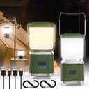 Portable Camping Lantern Rechargeable -4inch, 2000LM LED Camping Lights Lantern with Redlight&20Hours Runtime& Stepless Dimming, Hurricane Emergency Lights for Power Outages, Waterproof Camping Lamp