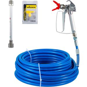 VEVOR Airless Paint Spray Hose Kit, 50ft 3600psi High-Pressure Fiber Tube with 8" Extension Rod Pole, Including 517 Tip and Tip Guard, 1/4" Swivel Joint for Homes Buildings Decks or Fences