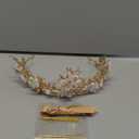 Haomye Gold Wedding Crowns Butterfly Crowns Flower Crown and Tiaras Hair Jewelry Bridal Hair Accessories for Women and Girls