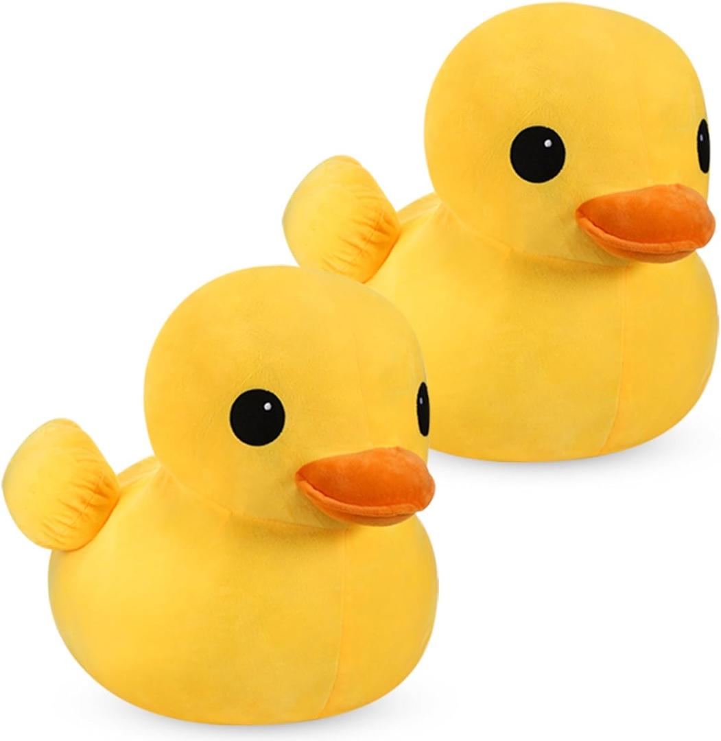 Leyndo 2 Pcs Giant Yellow Duck Soft Stuffed Animal Duck Stuffed Pillow Huggable Animal Play Set for Birthday Gift Party Sofa Decoration(7.9 Inch)