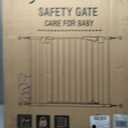 keny 29.7"-46" Baby Gate for Stairs, Auto Close Dog Gates for Doorways, Pressured Mounted No Drilling Pet Gate Extra Wide, One-Hand Opening Dual Lock Stair Gate, Indoor Kids Necessities, Black