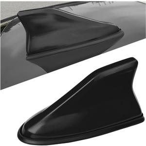 Shark Fin Antenna Cover for Car, Auto AM/FM Radio Signal Base Top Roof Aerial Cover with Adhesive Tape, Fashionable Shark Antenna Base Universal Replacement for Sedan SUV Van (Black)