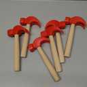 6PCS Wooden Hammer Toys Simulation Hammers Maintenance Tools Educational Toys for Kids Birthday Party Games Supplies