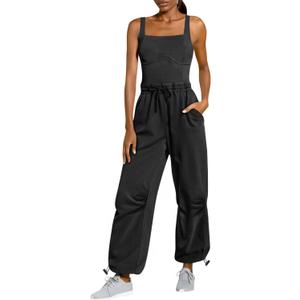 Cicy Bell Womens Summer Sleeveless Jumpsuits Casual Jogger Pants Long Rompers Workout One Piece Outfits with Pockets (M)