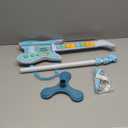 deAO Kids Guitar and Microphone Set with Stand Adjustable Height Music Light Karaoke Music Toys Christmas Birthday Gift for Kids Boys Girls (Blue)