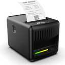 Milestone P80E POS Receipt Printer, 80mm USB Thermal Receipt Printer with Auto Cutter & Audio-Visual Alerts, Restaurant Kitchen Retail Printers with USB Ethernet Cash Drawer Support Windows Mac, Black
