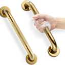 Grab Bars for Shower, Zynuhmo 2 Pack 12 Inch Anti Slip Stainless Steel Bathroom Safety Shower Grab Bar Handrails for Handicap Injury Pregnant Senior Assist Shower Handles(Titanium Gold, 1" Diameter)