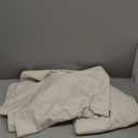 100% Blackout Shield Linen Blackout Curtains for Bedroom 84 Inches Long, Back Tab/Rod Pocket Living Room Drapes, Thermal Insulated Blackout Curtains 2 Panels Set, 50" W x 84" L, Cream