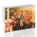 Egofine 6x8 Acrylic Frame, 20mm Thicker Frameless Clear Picture Frame, Double Sided Magnetic Picture Frame, Free Standing Desktop Display