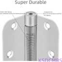 3.5" Self-Closing Stainless Steel Hinges,3-1/2 inch x 3 1/2 Inch Heavy Duty Spring Loaded Automatic Adjustable to Close Door Hinges Hardware with 5/8" Round Corner (Silver-2 Pack)