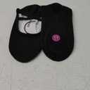 OLORA Adult Ballet Shoes Women Girls Adjustable Leather Split Sole Canvas Yoga Ballerina Dance Flats Style Slippers for Dancing Black 8.5