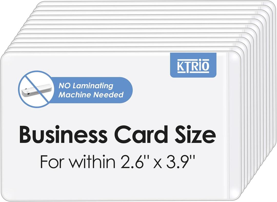 KTRIO 30 Pack Self Sealing Laminating Pouches, 2.6 x 3.9, 10 Mil Thick Self Adhesive Laminating Sheets, Business Card Laminating Paper, Clear Laminate Sheets, No Laminator Machine Needed, No Heat