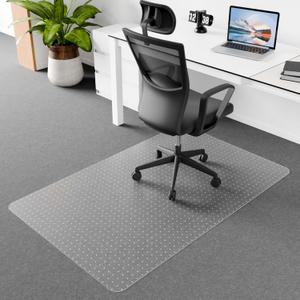 Desk Chair Mat for Low Pile Carpets, 55" x 35" Office Clear Protector Floor Mat for Carpets, Easy Glide Plastic Mat for Office Home (Rectangle)