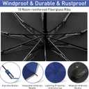 Bodyguard Inverted Umbrella - Large Windproof for Rain & Sun, Compact Reverse With Reflective Stripe, Teflon-Coated for Women Men, Travel Folding With Cover Bag