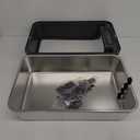 2PACK Stainless Steel Litter Box, Extra Large Litter Boxes for Big Cats, XL Metal Cat Litter Box with Lid High Sides, Anti-Urine Leakage, Non-Sticky, Scoop Included