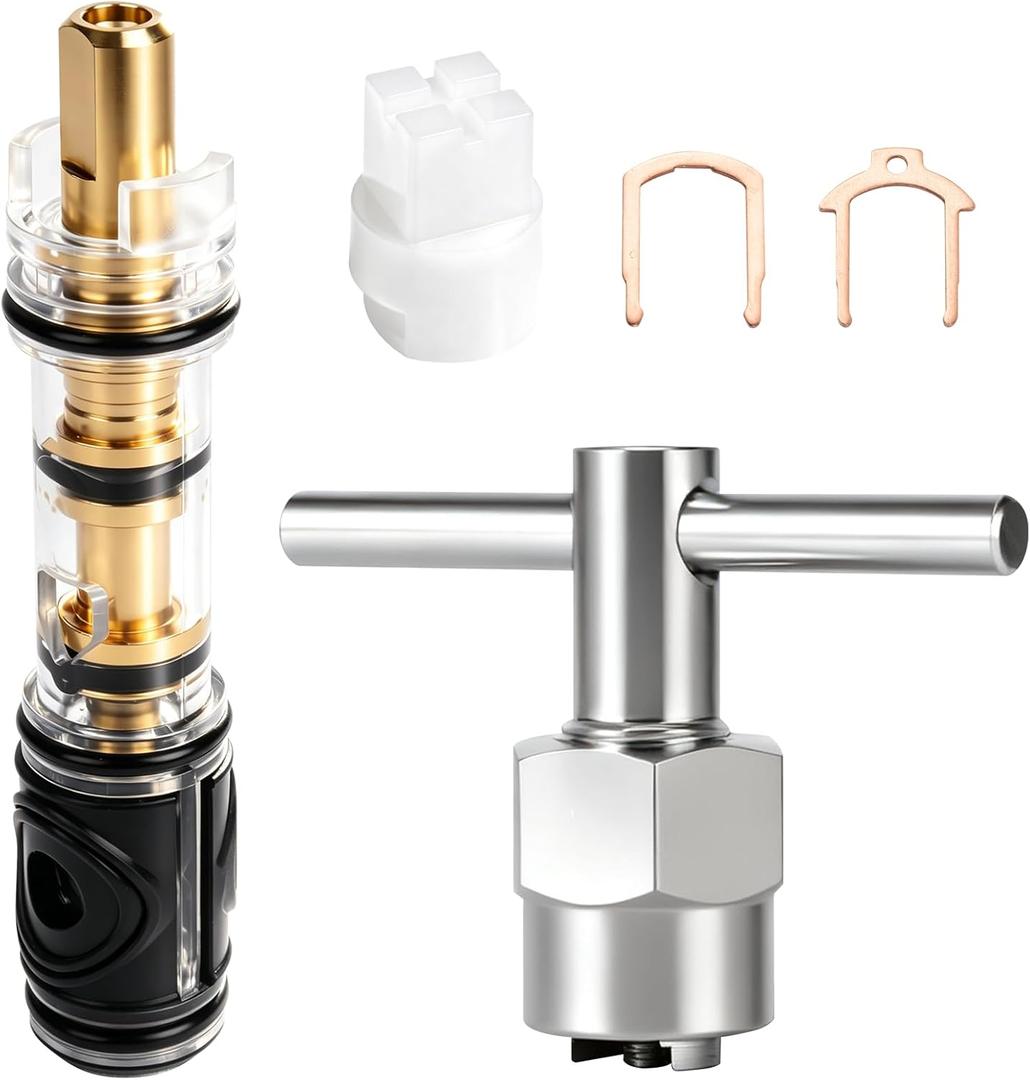 1 Set Replacement Cartridge with 104421 Removal Tool, Compatible with Moen 1225/1225B, Shower Cartridge for One Handle Bathroom Faucets/Showers (1)