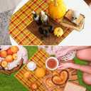 Tegeme Set of 12 Fall Gingham Cloth Napkins 18 x 18 Inches Checkered Plaid Dinner Napkins Washable Polyester Fiber Stain Resistant for Autumn Harvest Thanksgiving