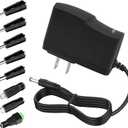 DC 6V 1A Power Supply 8 Tips 100-240V AC to DC Converter 6 Volt 1Amp Swithing Power Supply Adapter with 5.5mm x 2.5/2.1mm Plug 6V Transformer Power Supply for LED Light Strings Router Radio Speaker